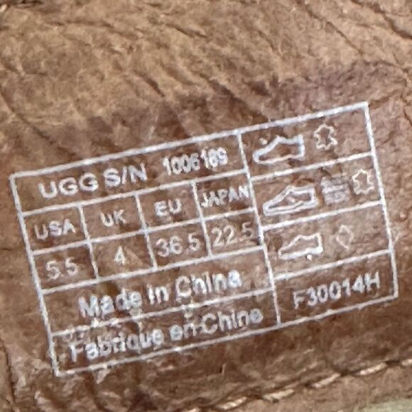 UGG 'Charlotte' Tan Calf Hair Snake Print Embossed Zip Ankle Boots Women's 5.5 - Picture 8 of 8